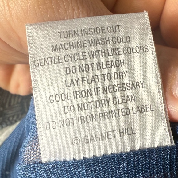 Garnet Hill Sleeveless Tencel Jersey Dress Side Pockets Blue Large - Picture 6 of 7